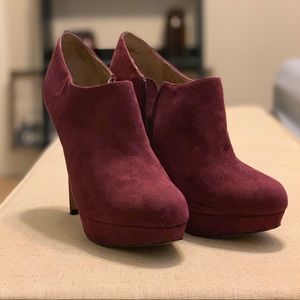 ALDO Burgundy Suede Booties